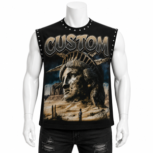เสื้อกล้ามพิมพ์ลายกราฟิกประดับคริสตัล Glory Custom ผ้าฝ้าย 100% เนื้อนุ่ม เป็นมิตรกับสิ่งแวดล้อม สไตล์วินเทจ สำหรับใส่ได้ทั้งชายและหญิง - Product Image 5