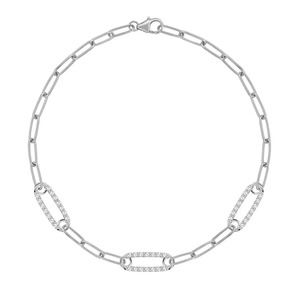 สร้อยข้อมือแบบคลิปหนีบกระดาษสีเหลืองทองประดับเพชรแล็บโกรว์ - Product Image 5