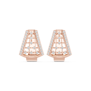 14K Rose Gold Round Lab-Grown Diamond Drop Earrings for Women Wedding Wear Earring New Grown Diamond - Product Image 3