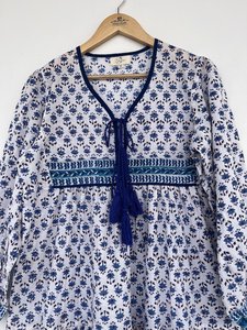 À la mode indien bloc imprimer femmes filles pur coton Maxi robe décontracté été soirée longue Midi en vrac motif naturel chaud! - Product Image 2