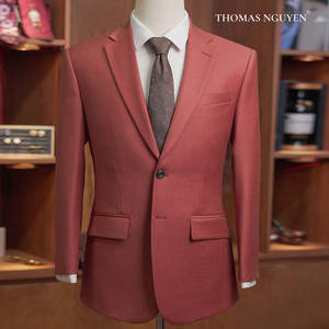 Traje a medida de dos piezas para hombre, color naranja quemado oscuro, chaqueta y pantalones. |   Colección de Colores Naturales - Product Image 5