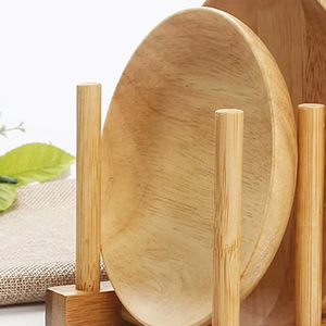 Platos Decorativos de Madera Hechos a Mano, Estilo Vintage, Ecológicos, Aptos para Lavavajillas y Microondas, para Fiestas - Product Image 3