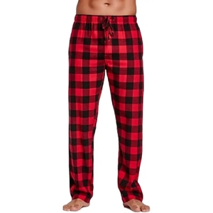 Pantalon en flanelle sur mesure pour homme, fabriqué aux États-Unis, doux, à carreaux, taille élastique, vêtements d'hiver élégants, offre en gros - Product Image 3
