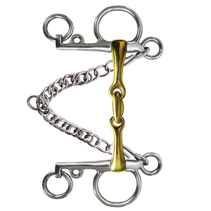 Pelham <b>Gag</b> <b>Bit</b> Double Jointed Western Equestrian Riding Training Horse <b>Bits</b> Direct Factory Made <b>Bits</b> With Curb Chain - Product Image 5