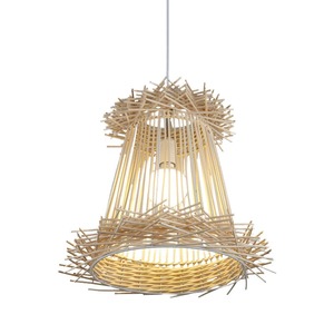 Handmade Rattan Bird Nest Pendant <b>Light</b> Natural Woven Bamboo Hanging Lamp Tropical Rustic <b>Decorative</b> Lighting - Product Image 1