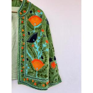 Bohemian Velvet Suzani Embroidered Hand-painted Cotton <b>Jacket</b> Uzbek Spring Autumn Winter Ethnic Outerwear <b>Women's</b> Reversible - Product Image 6
