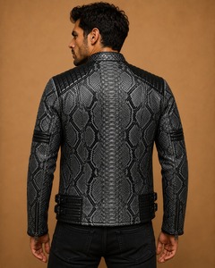 Vestes en cuir Avirex sur mesure OEM ODM de haute qualité, vente en gros, étiquette privée personnalisée, design premium ajustable, noir - Product Image 2