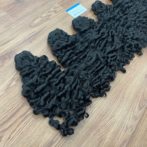 50% ต่อผมดิบจากเวียดนามผมหยิกใหญ่ผ้าสองชั้นพร้อมส่งสีดำธรรมชาติ - Product Image 2