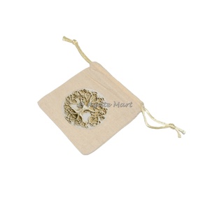 Bolsa de terciopelo con cordón de algodón al mejor precio 2024 Tr EE Of Life bolsa impresa para embalaje y regalo de piedra - Product Image 1