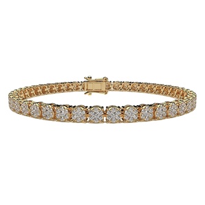 สร้อยข้อมือเทนนิสชุบทองคำขาว 14K ประดับด้วยเพชรทรงบริลเลียนต์ธรรมชาติ 7 กลุ่ม เพื่อความเปล่งประกายที่ยาวนานสำหรับผู้หญิง - Product Image 1