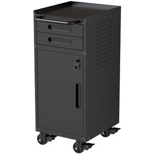Armadietto Portautensili Sottile da 34,3 Pollici con Ruote, in Metallo, per Garage, con Porta Bloccabile e 2 Cassetti - Product Image 1