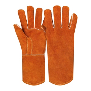 Gants de soudage robustes en cuir de vachette pleine fleur, paume de hockey, résistants à la chaleur et à l'abrasion, épais, pour usage industriel - Product Image 1