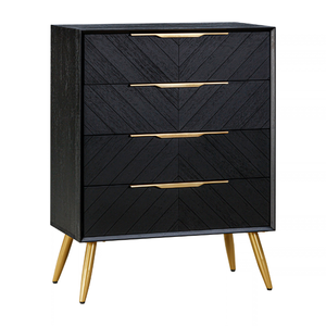 GALAXY Collection Solid Wood Bedroom <b>Storage</b> Tallboy With <b>4</b> <b>Drawers</b> Modern Dresser Cabinet Natural Wood Grain Finish - Product Image 2