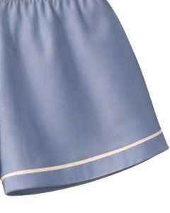 Ensemble pyjama personnalisé en satin bleu poussière avec short et caraco pour femme, vêtements de nuit doux en soie, ensemble deux pièces d'été avec nœud - Product Image 4