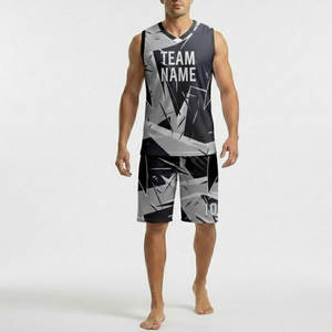 Ensemble de maillot de basket sublimé sans manches, maillot de club et short assorti avec design personnalisé, kit uniforme respirant - Product Image 1