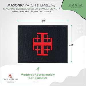 Knights Templar Jerusalem Cross Embroidered <b>Patch</b>, Often Used As A Tactical Moral <b>Patch</b> For Jackets, <b>Backpacks</b>, Or Uniforms - Product Image 3