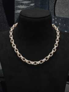 Chaîne à maillons de 9 mm en argent 925 plaqué or rose, collier serti de diamants de laboratoire VVS1, 57 carats au total, lourd (120 g), bijoux personnalisés - Product Image 5
