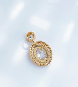 18K <b>Solid</b> <b>Gold</b> Oval Cut Lab Grown Diamond <b>Pendant</b> Minimalist Solitaire Charm No Chain Party Birthday Gift Wholesale Women - Product Image 4