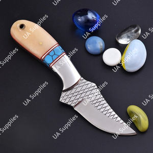 Couteau de camping haut de gamme, best-seller, lame fixe à pointe de coupe, manche en os de chameau, prise ergonomique ferme, idéal pour le dépecage et le travail du fer à chevaux - Product Image 5