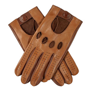 Fashionable Genuine Leather <b>Driving</b> <b>Gloves</b> Wrist Length Breathable Retro Style For Casual Wear Spring Autumn Unlined Brown Color - Product Image 2