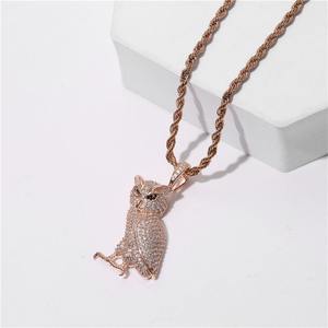 Collar con Colgante Ovalado de Lujo Estilo Hip Hop para Hombre, Chapado en Oro con Diamantes, Joyería Estilo Rapper - Product Image 5