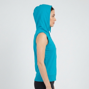 Women Gym Workout Wear Full Zipper Sleeveless Hoodie Yoga Fitness Sporty Style Hooded Tank <b>Top</b> Women's Jogging Wear Singlet <b>Top</b> - Product Image 5
