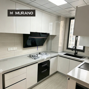 <span class=keywords><strong>Cuisine</strong></span> moderne avec armoires laquées blanches brillantes, conception <span class=keywords><strong>3D</strong></span> gratuite directe d'usine et personnalisation complète de la maison avec échantillons - Product Image 1
