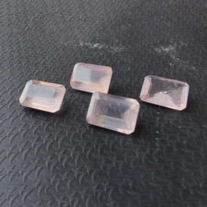 Piedra Preciosa Rectangular de Cuarzo Rosa Facetada, Piedra Suelta Calibrada Natural, Disponible en Todos los Tamaños - Product Image 1