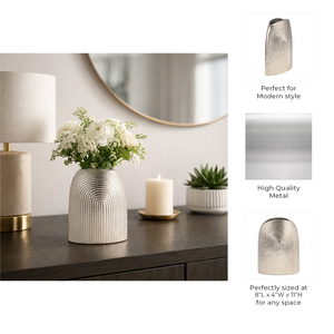 Jarrón de Flores de Aluminio Hecho a Mano por Diseñadores para Decoración del Hogar, Arreglos Florales y Decoración Interior de Lujo - Product Image 3