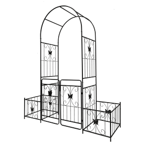 Arco da Giardino in Metallo Nero 79.5 L x 86.6 H per Piante Rampicanti, Supporto per Rose, Traliccio, Recinzione di Qualità - Product Image 2