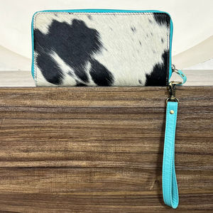 New Fashion Women's Western Cowhide Leather Wallet with Detachable Wristlet Tooled Leather Sunflower Design Zipper Clutch <b>Purse</b> - Product Image 5