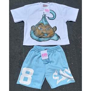 ชุดเสื้อยืดและกางเกงขาสั้นผ้าฝ้ายสำหรับฤดูร้อนแบบกำหนดเองสำหรับผู้ชาย ชุดสองชิ้น เสื้อและกางเกงขาสั้น ชุดเสื้อและกางเกงขาสั้นพร้อมโลโก้แบบกำหนดเองสำหรับผู้ชาย รุ่นปี 2026 - Product Image 4