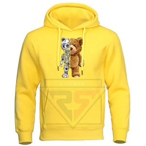 Robotic Teddy Bear Ropa para niños Moda masculina Sudaderas con capucha sueltas Sudadera de lana Bolsillo de gran tamaño para hombres - Product Image 2