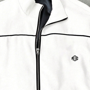 Custom Contrast Piping Men's Zip up Cotton Hoodies Sets Casual Streetwear Wide Leg Sweat Pants Relaxed Fit <b>Jacket</b> OEM - Product Image 2