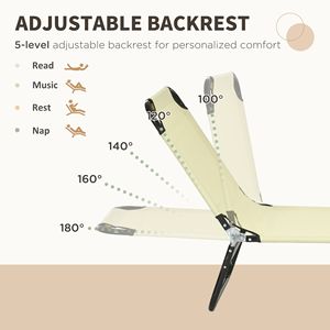 Set di 2 Sdraio Pieghevoli con Telaio in Alluminio, 5 Livelli di Reclinazione, Sedie da Piscina per Esterni, Lettini Prendisole con Telaio in Acciaio per Spiaggia e Giardino - Product Image 4