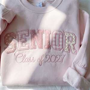 Sweat-shirt personnalisé brodé pour femme, col rond, manches longues, décontracté, automne, pour la promotion 2027, avec personnalisation ODM sur le devant - Product Image 2