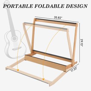 Hardwood Folding Guitar Case Stand for Electric Acoustic Bass Guitars Space-Saving Stand for Home Studio - Product Image 5