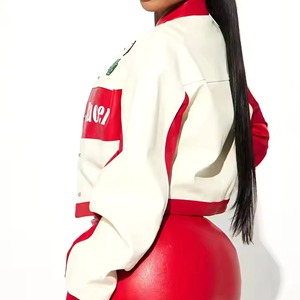 Premium Women's Embroidered Varsity Leather Jacket Fashion College Style OEM ODM Manufacturer Sample Service Available - Product Image 1