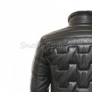 Chaquetas de piel de oveja genuina para hombre, cortavientos de invierno con relleno de piel para exteriores. - Product Image 6