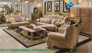 Juego de Sofás de Madera de Teca Marrón para Sala de Estar, Diseño Contemporáneo, Estilo Moderno, 8 Plazas, Resistente, Hecho en EE. UU. - Product Image 2