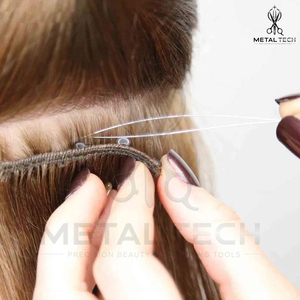 Factory Manufacturer Purple Anodized Metallic Textured Grip Wire Loop <b>Threader</b> Micro Ring Hair Extension <b>Needle</b> Tool Set - Product Image 6