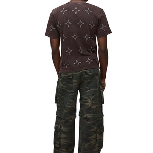 2026 Top Quality Men's shirts Custom Rhinestone <b>Star</b> Oversized Cotton T Shirts Streetwear Sparkly <b>Design</b> Bulk OEM Supplier - Product Image 3