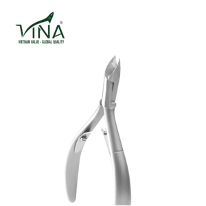 Coupe-ongles professionnel Vina VNC-05-GC en acier inoxydable à mâchoires courbées, durable pour l'élimination détaillée des cuticules des doigts et des orteils - Product Image 1