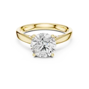 Anillo de Compromiso con Diamante Cultivado en Laboratorio, Corte Brillante Redondo, Oro Sólido de 18K, Halo Oculto, Piedra Central de 2ct, Color E, Joyería de Boda para Mujer - Product Image 1