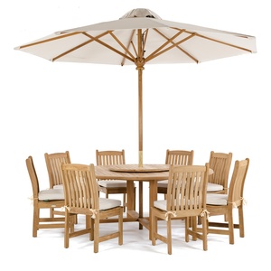 <b>Round</b> Wooden <b>Dining</b> <b>Table</b> <b>Solid</b> <b>Wood</b> Modern Design Stable Outdoor Patio Furniture 8 Seater - Product Image 3
