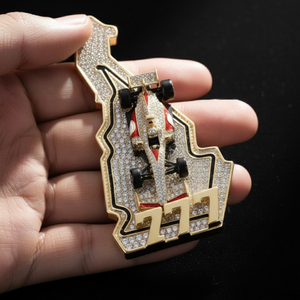 Colgante de Plata con Baño de Rodio y Diamante Cultivado en Laboratorio con Forma de Mapa de Fórmula 1, Personalizado, Regalo para Fanáticos de Carreras, Collar para Fiesta - Product Image 5