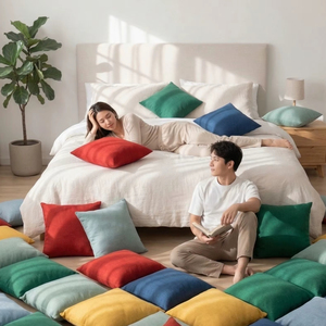 Premium Solid Cotton Eco-Friendly Modern Cushion Cover High Quality Soft <b>Pillow</b> Cover Luxury <b>Sofa</b> Living Room Hotel Home Decor - Product Image 1