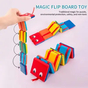 Mainan edukasi anak-anak kayu permainan edukasi warna kognitif membalik mainan kesalahan Visual pertunjukan sihir blok bangunan