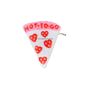 Monedero de Perro de Dibujos Animados Hecho a Mano con Cuentas, Mini Cartera con Cremallera, Mejillas Blancas y Rosas con Ribete Dorado, Monedero Personalizado con Cuentas de Semillas - Product Image 2