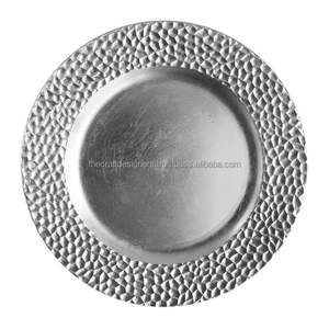 Assiette de présentation ronde de style classique 13 pouces, finition antique en étain, artisanat, plat de service pour aliments, fournitures pour événements, support OEM - Product Image 4